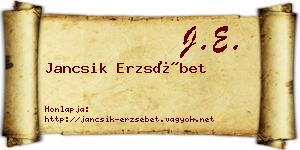 Jancsik Erzsébet névjegykártya