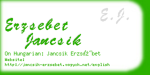 erzsebet jancsik business card